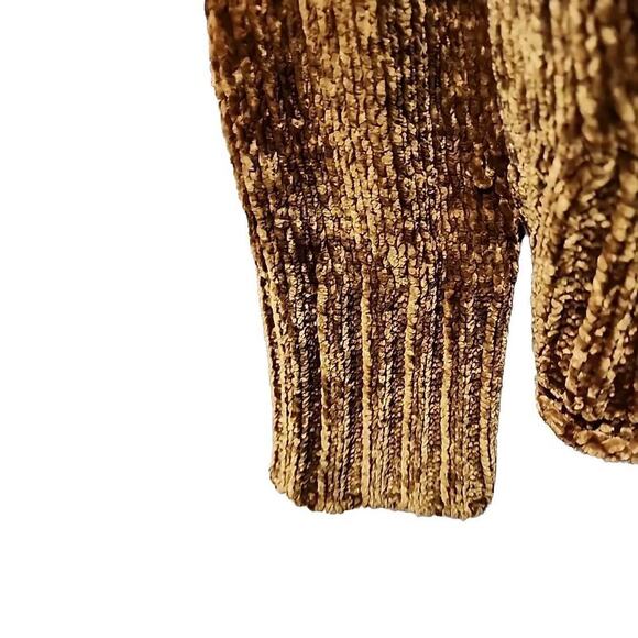 ZARA Dark Golden Brown Knit Sweater Cropped Women Size Small Long Sleeve SOFT - Picture 5 of 6